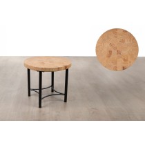 Table d'appoint Romimex Noir Naturel Métal Bois de pin 60 x 45 x 60 cm