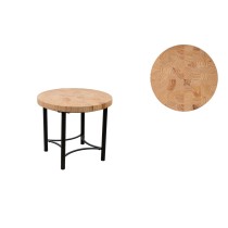 Table d'appoint Romimex Noir Naturel Métal Bois de pin 60 x 45 x 60 cm