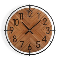 Horloge Murale Versa Métal Bois MDF Bois MDF/Métal 4,5 x 60 x 60 cm