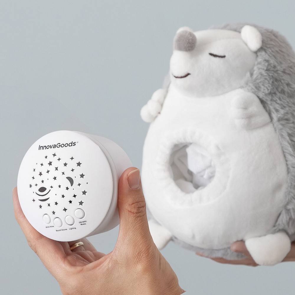 Hedgehog Soft Toy with White Noise and Nightlight Projector Spikey InnovaGoods