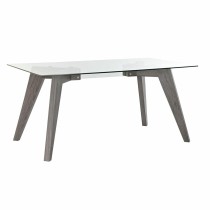 Dining Table DKD Home Decor Crystal Grey Transparent MDF Wood (160 x 90 x 75 cm)