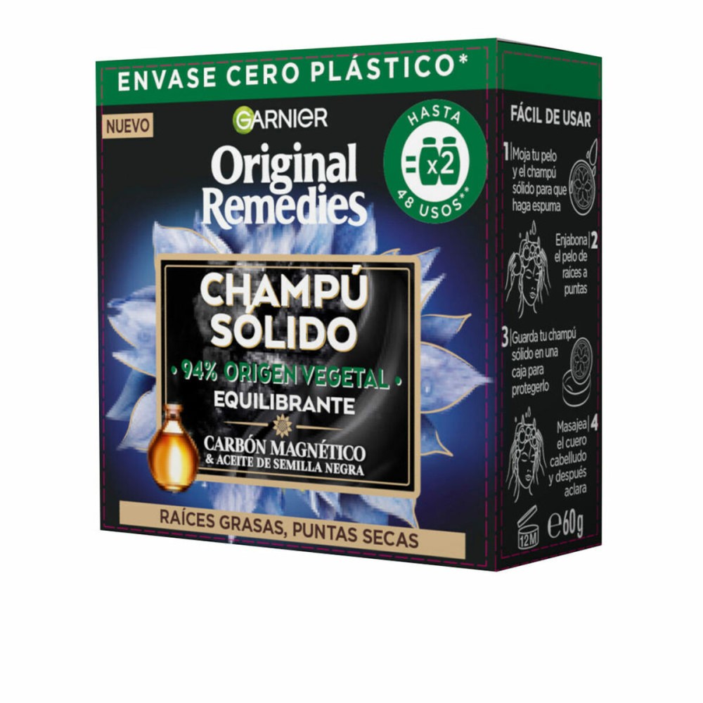 Champoing Solide Garnier Original Remedies Équilibrante Charbon de bois magnétique (60 g)