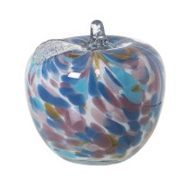 Decorative Figure Alexandra House Living Blue Crystal Apple 13 x 13 cm