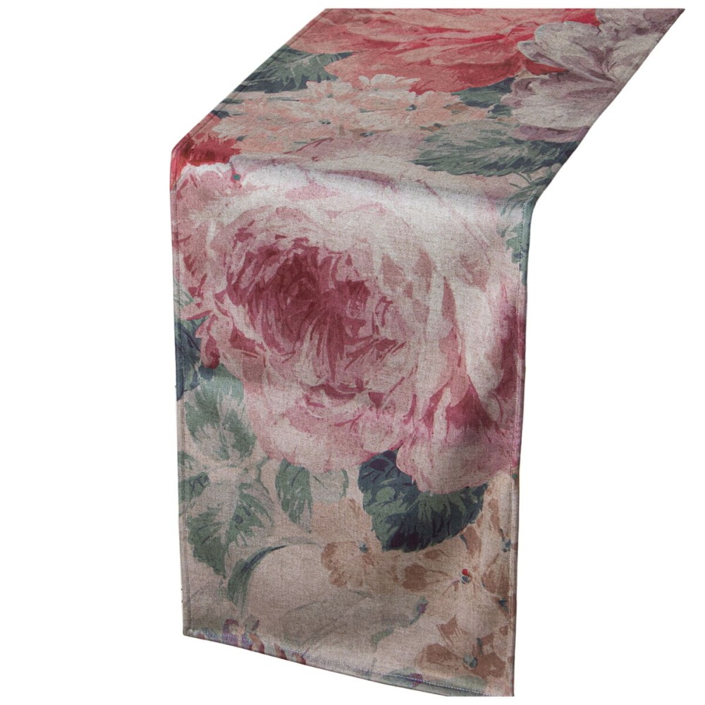 Chemin de Table Alexandra House Living Rose Textile 180 x 30 cm Velours Floral