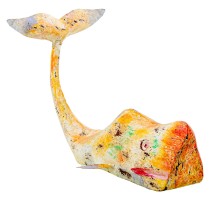 Decorative Figure Alexandra House Living Yellow Iron Whale 47 x 26 x 29 cm