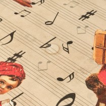 Stain-proof resined tablecloth Belum Christmas Sheet Music Black Red Green Linen 250 x 150 cm