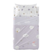 Jeu de draps HappyFriday Moshi Moshi Moons Multicouleur Lit de bébé 2 Pièces