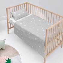 Bedding set HappyFriday Basic Kids Little star Grey Baby Crib 2 Pieces