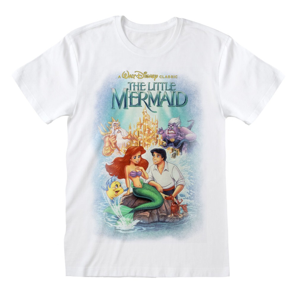 T shirt à manches courtes The Little Mermaid Classic Poster Blanc Unisexe