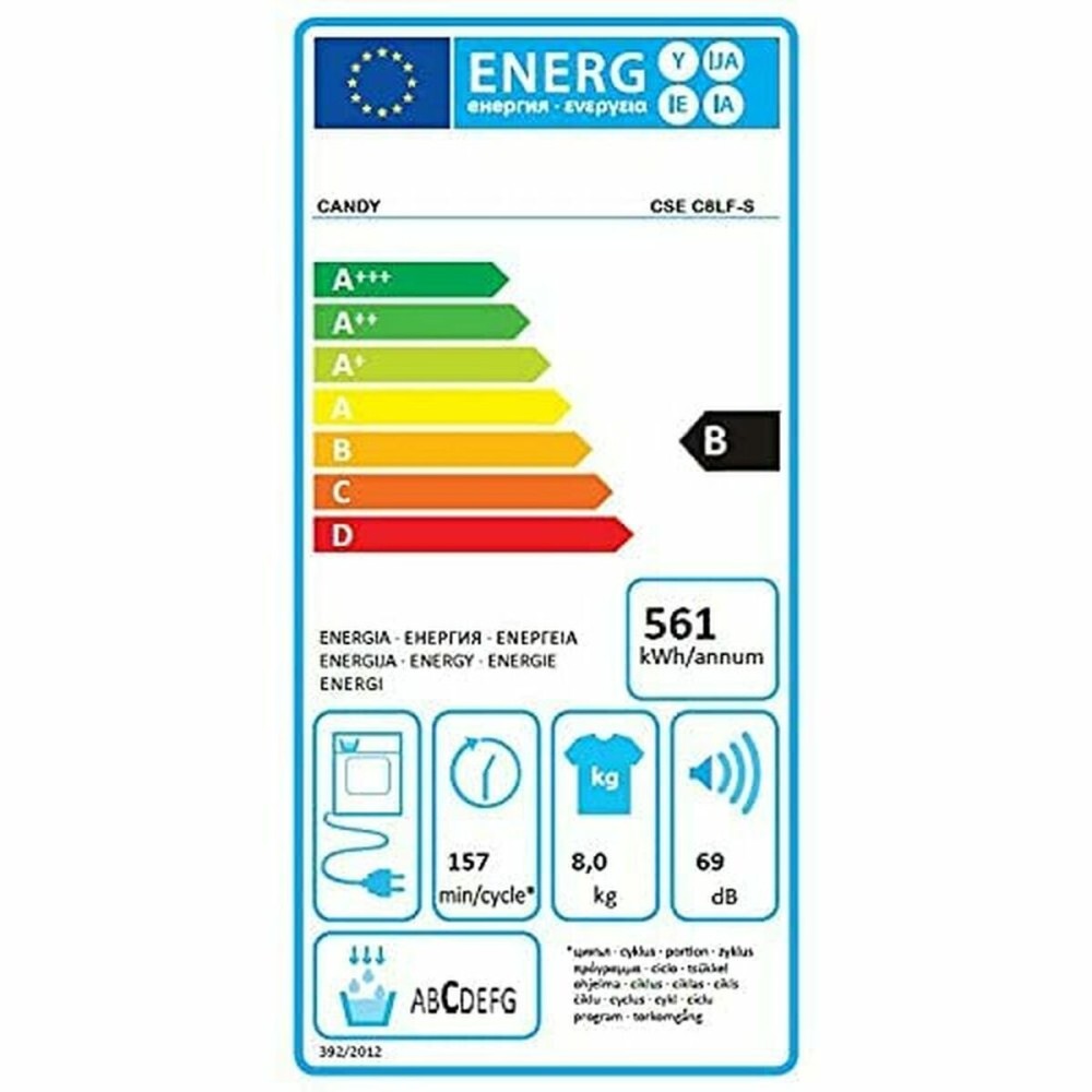 Séchoir à condensation Candy CSE C8LF-S 8 kg Blanc