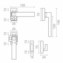 Kurbeln EDM 85457 6801 Schwarz Aluminium Rechts Schnappverschluss