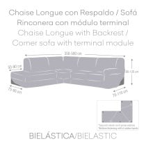 Left long arm chaise longue cover Eysa ROC Blue 110 x 120 x 500 cm