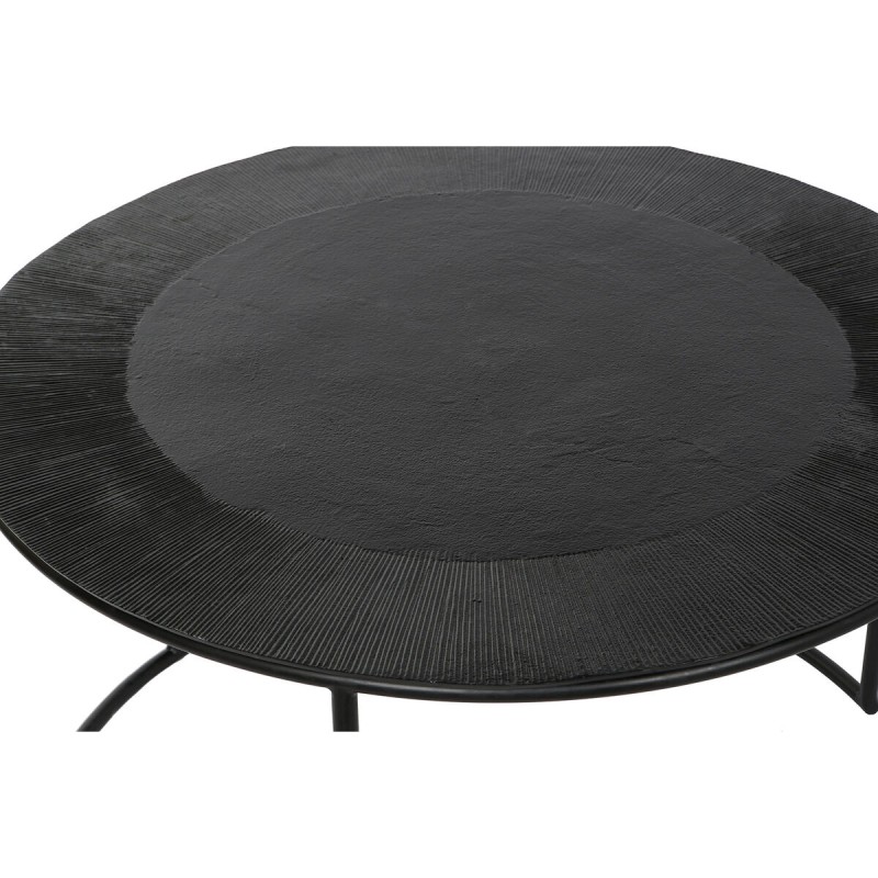 Set of 2 tables DKD Home Decor Black Metal Aluminium 76 x 76 x 44 cm