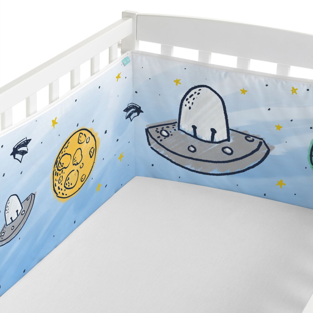 Cot protector HappyFriday Mr Fox Starspace Multicolour 210 x 40 cm