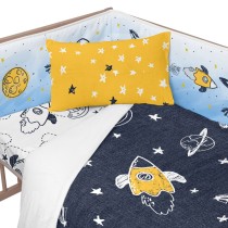 Cot protector HappyFriday Mr Fox Starspace Multicolour 210 x 40 cm