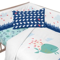 Protection du berceau HappyFriday Moshi moshi Whale Multicouleur 210 x 40 cm