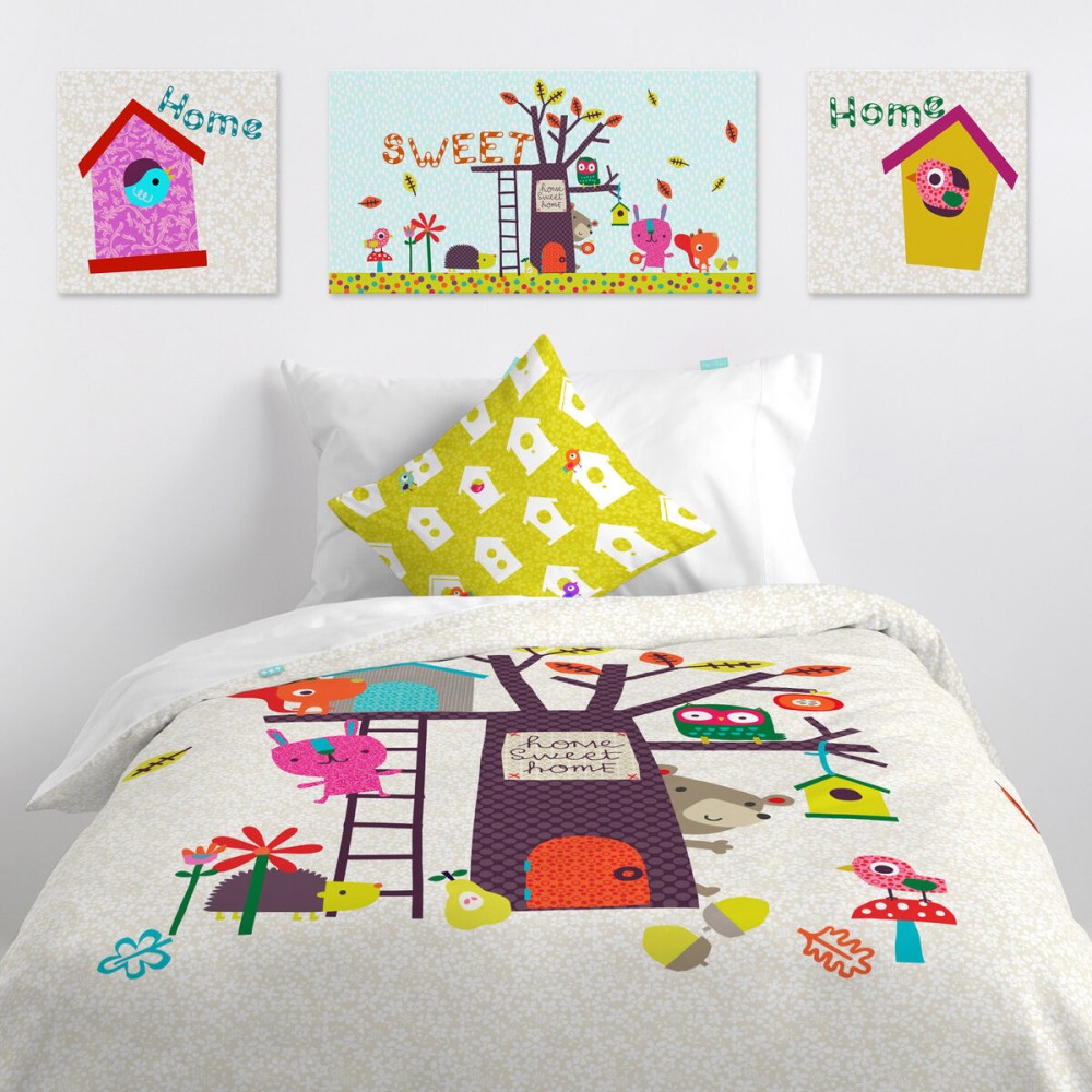 Canvas HappyFriday Moshi Moshi House Multicolour 27 x 27 cm