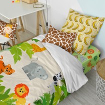 Duvet cover set HappyFriday Mr Fox Wild Multicolour Single 2 Pieces