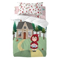 Duvet cover set HappyFriday Mr Fox Red riding hood  Multicolour Baby Crib 2 Pieces