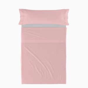 Jeu de draps HappyFriday BASIC KIDS Rose clair Lit 1 persone 2 Pièces