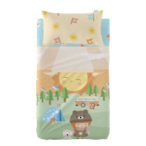 Bedding set HappyFriday Happynois Camping Multicolour Baby Crib 2 Pieces