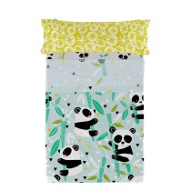 Bedding set HappyFriday Moshi Moshi Panda garden blue Blue Single 2 Pieces