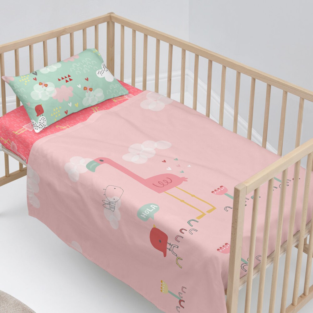 Bedding set HappyFriday Moshi Moshi Hola Multicolour Baby Crib 2 Pieces