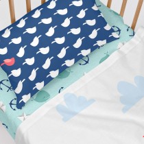 Spannbetttuch HappyFriday Moshi Moshi Whale Bunt 70 x 140 x 14 cm