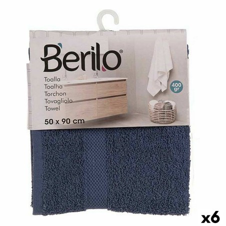 Badetuch Berilo 5312 Blau 80 % Baumwolle 20 % Polyester 50 x 90 cm 50 x 0,5 x 90 cm (6 Stück)