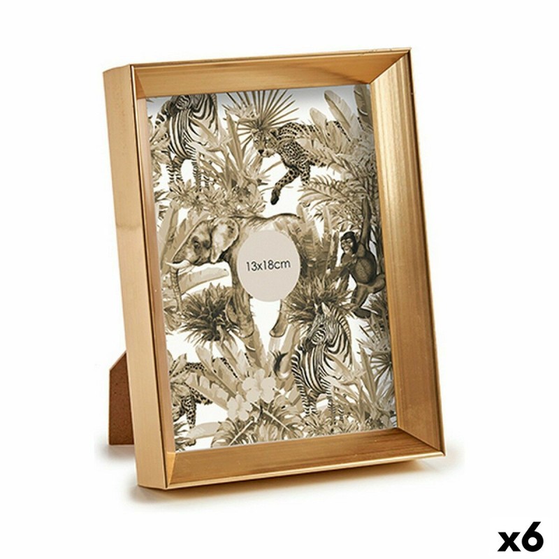 Photo frame 15,2 x 20,2 x 3,5 cm Golden Plastic Glass (6 Units)