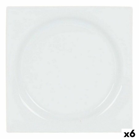 Dessert dish Inde Zen Porcelain White 18 x 18 x 2,5 cm (6 Units)