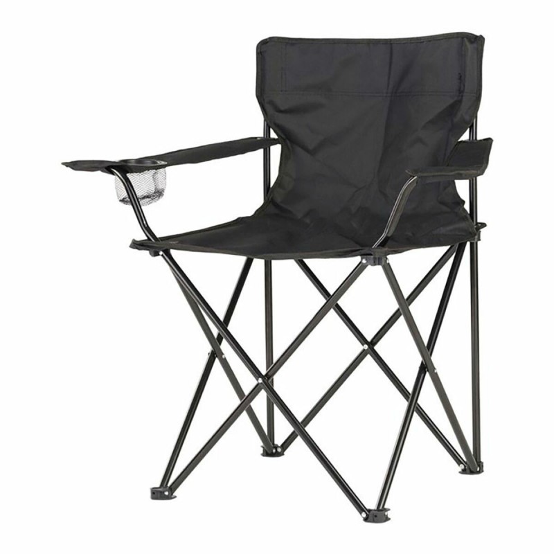 Gepolsterte Campingstuhl Schwarz 80 x 83,5 x 51 cm