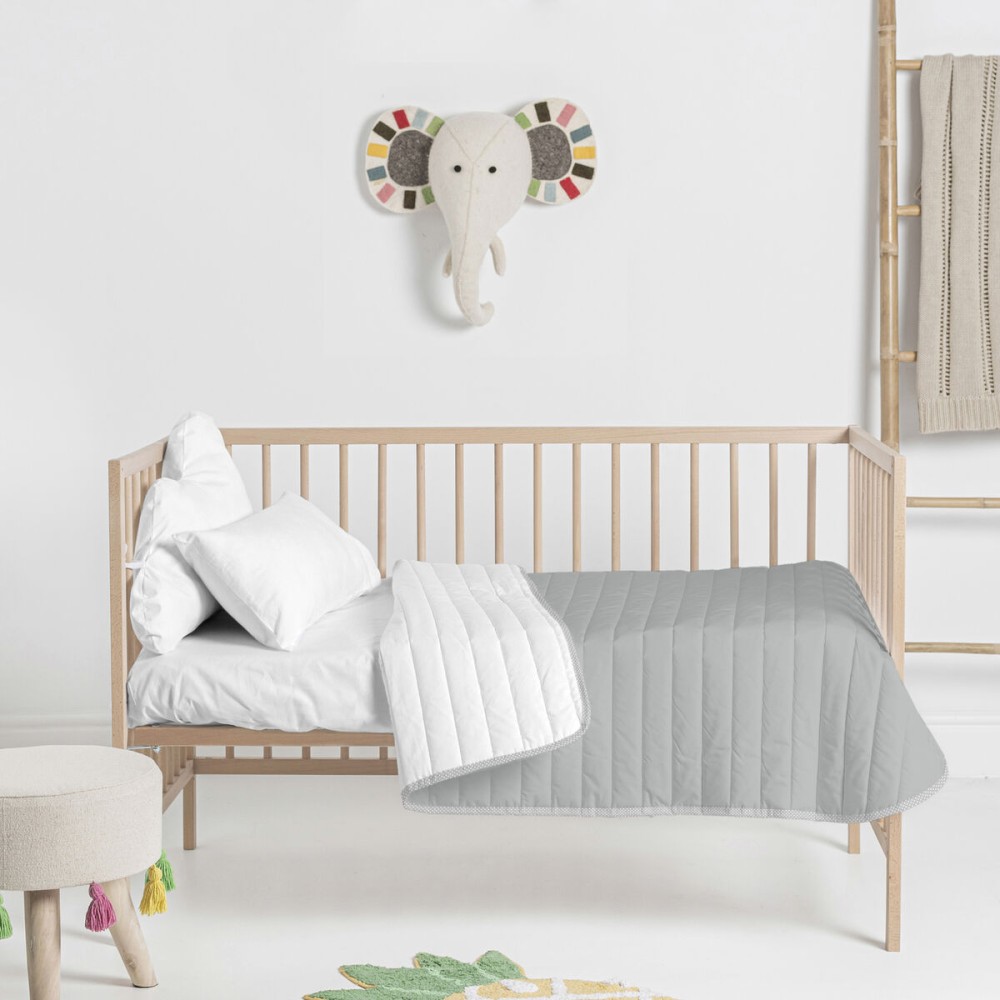 Couvre-lit HappyFriday Basic Kids Dash Gris 100 x 130 cm