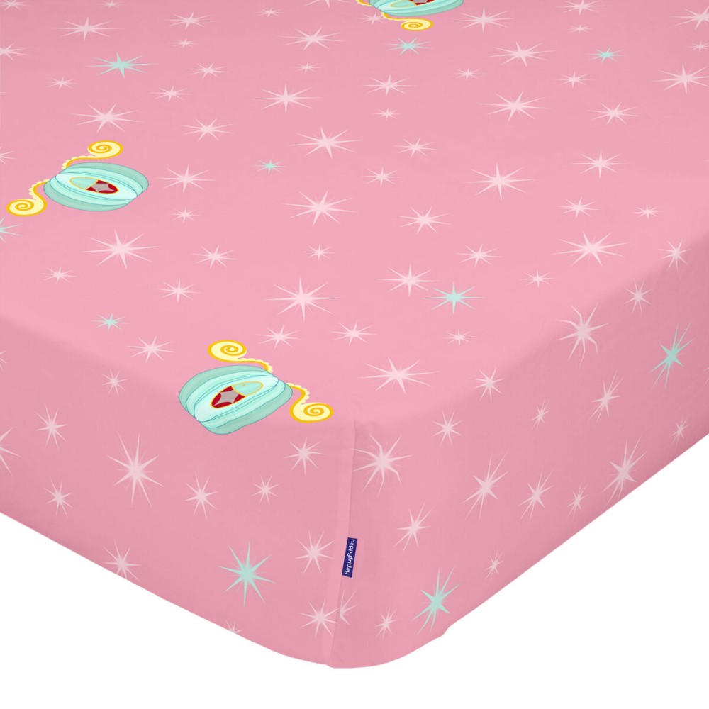 Fitted sheet HappyFriday MR FOX Multicolour Pink 70 x 140 x 14 cm