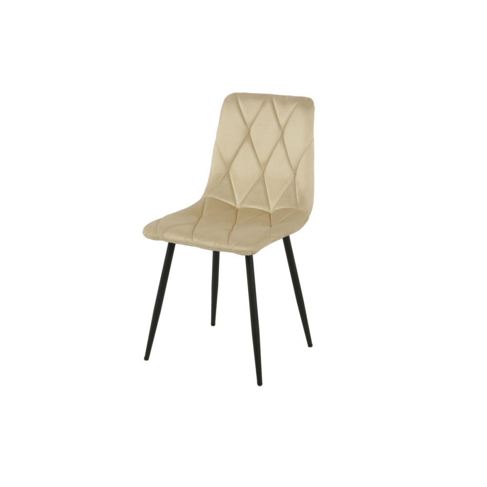 Chair Romimex Beige Velvet Metal 45 x 89 x 55 cm