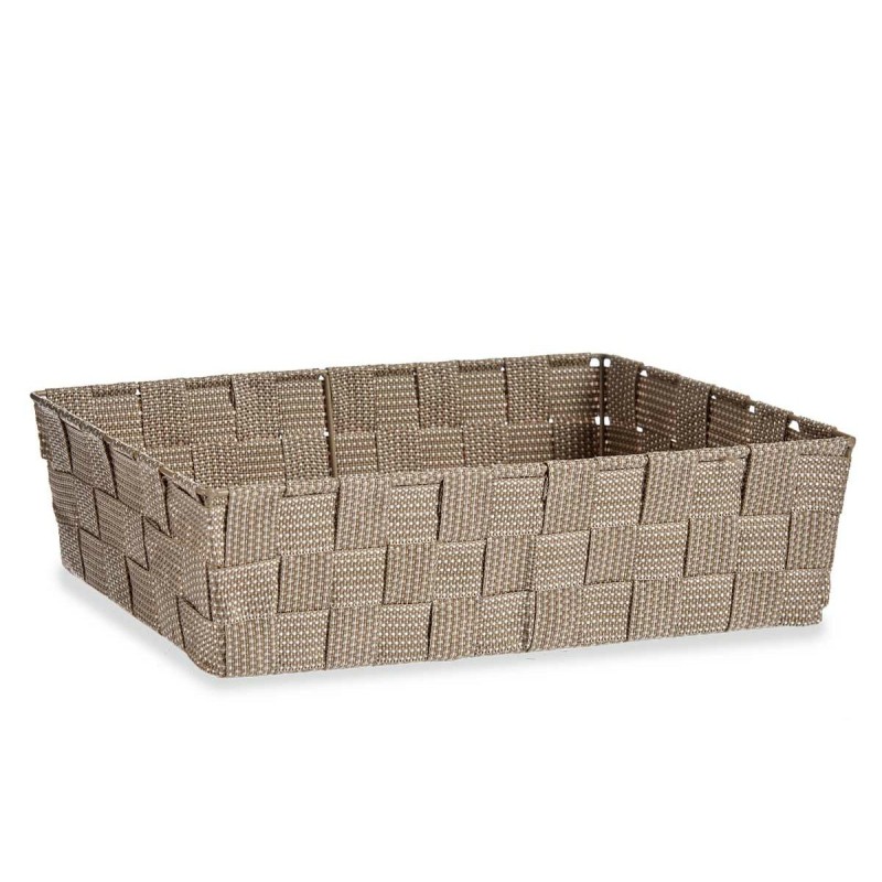 Panier Multi-usages Kipit A3-6885 Beige Tissu 3,8 L 34 x 8,5 x 21 cm (18 Unités)