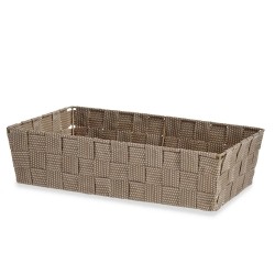 Panier Multi-usages Kipit A3-6885 Beige Tissu 3,8 L 34 x 8,5 x 21 cm (18 Unités)