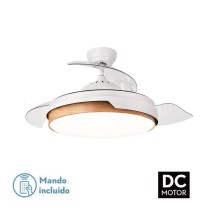 Ceiling Fan with Light Romimex White Natural