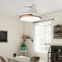 Ceiling Fan with Light Romimex White Natural