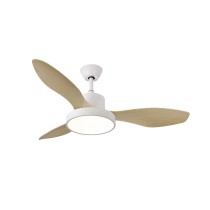 Deckenventilator mit Lampe Romimex Weiß natürlich