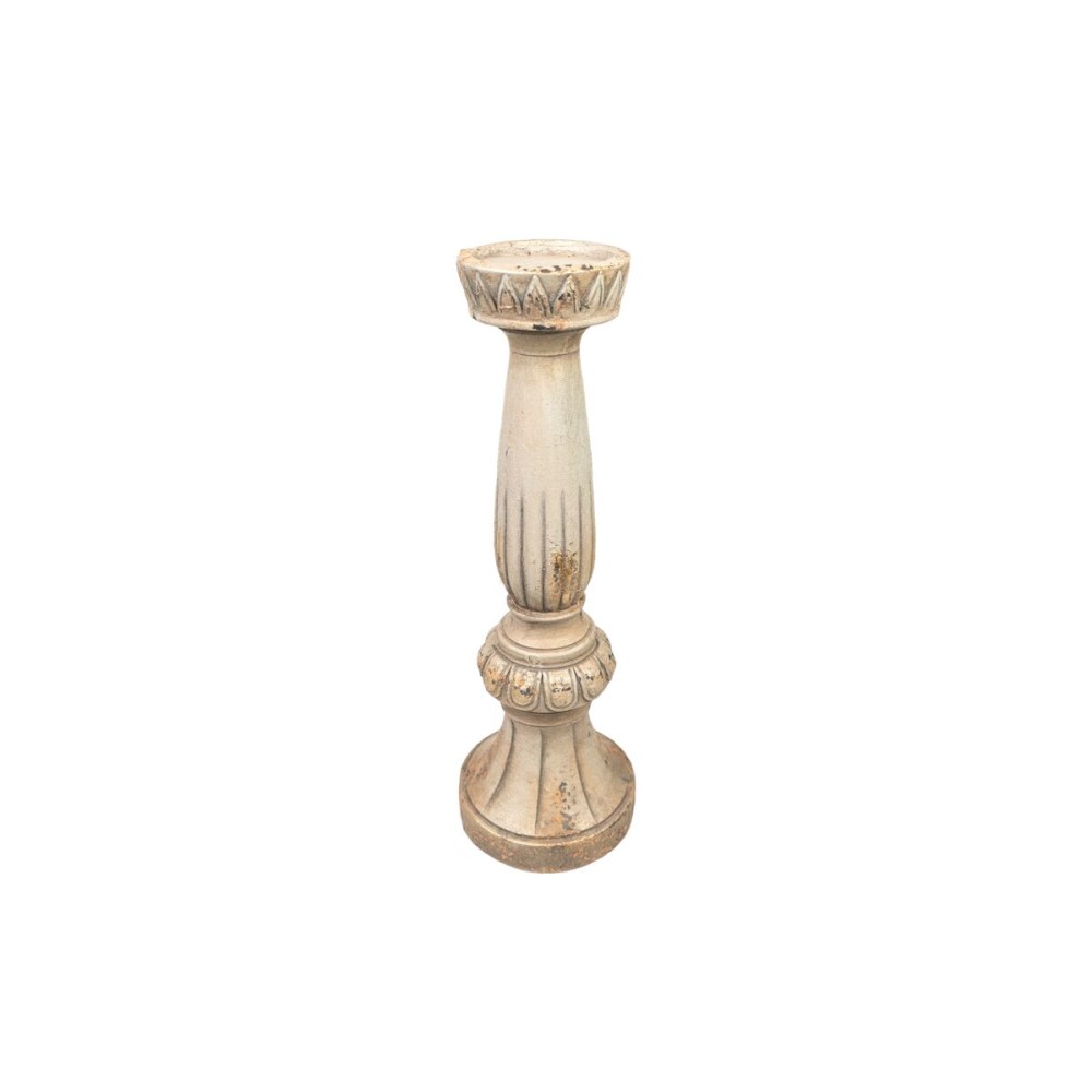 Candleholder Romimex Cream Resin 16 x 48 x 16 cm