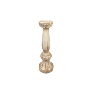 Candleholder Romimex Cream Resin 16 x 48 x 16 cm