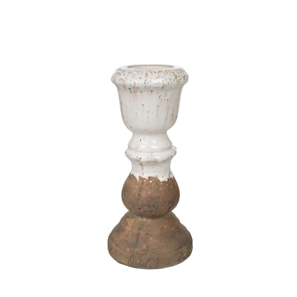 Candleholder Romimex White Terracotta 16 x 35 x 16 cm