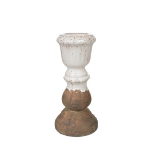 Candleholder Romimex White Terracotta 16 x 35 x 16 cm