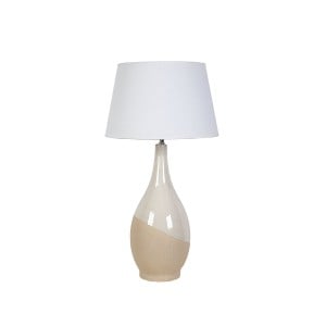 Tischlampe Romimex Weiß Beige aus Keramik 20 x 60 x 12 cm