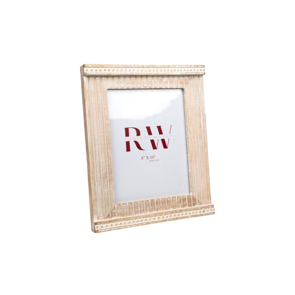 Photo frame Romimex White Mango wood MDF Wood 2 x 25 x 20 cm