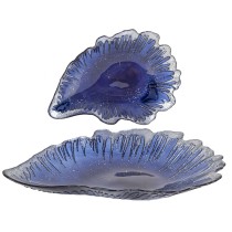 Centerpiece Romimex Blue Glass Shell 40 x 6 x 29 cm