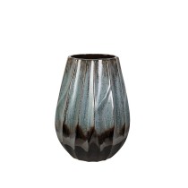 Vase Romimex Blue Black Blue/Black Ceramic 23 x 28 x 23 cm