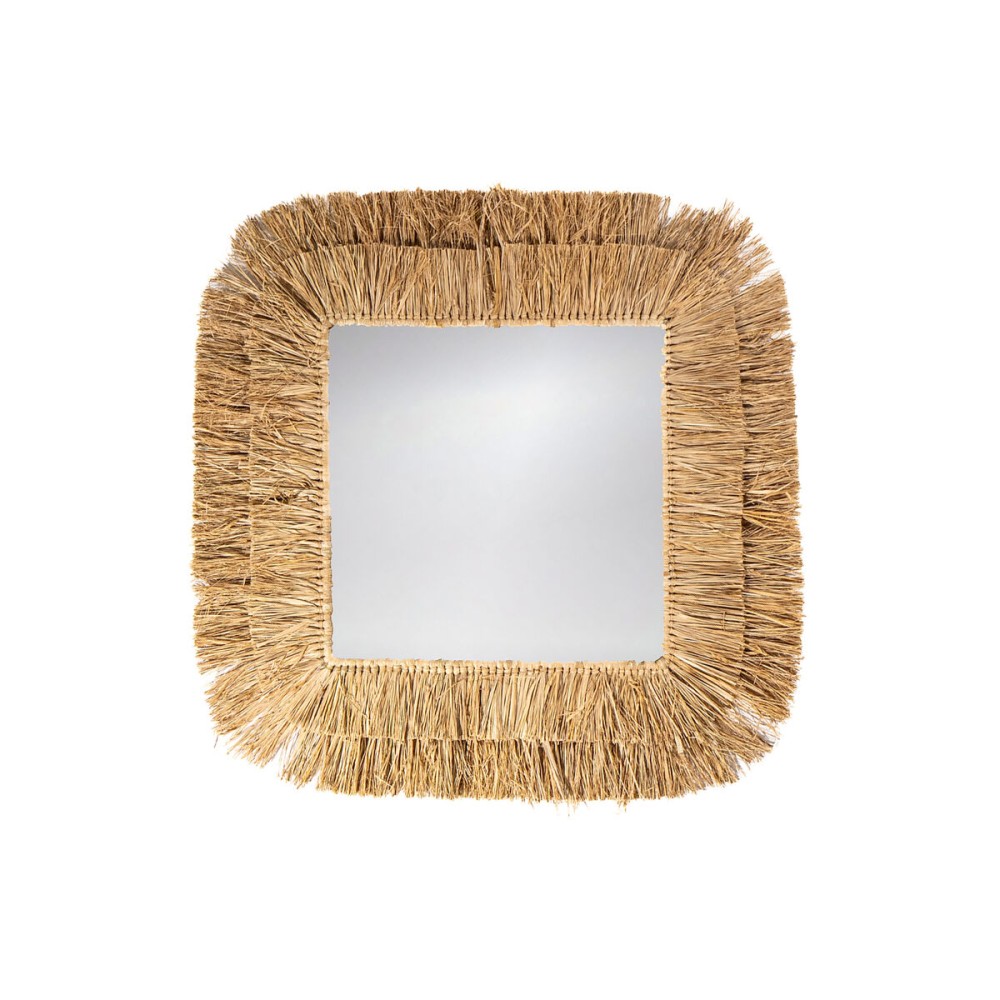 Wall mirror Romimex Natural Raffia 80 x 3 x 80 cm