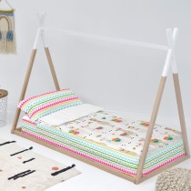 Quilt Cover without Filling HappyFriday Moshi Moshi Cute Llamas Multicolour 90 x 200 cm